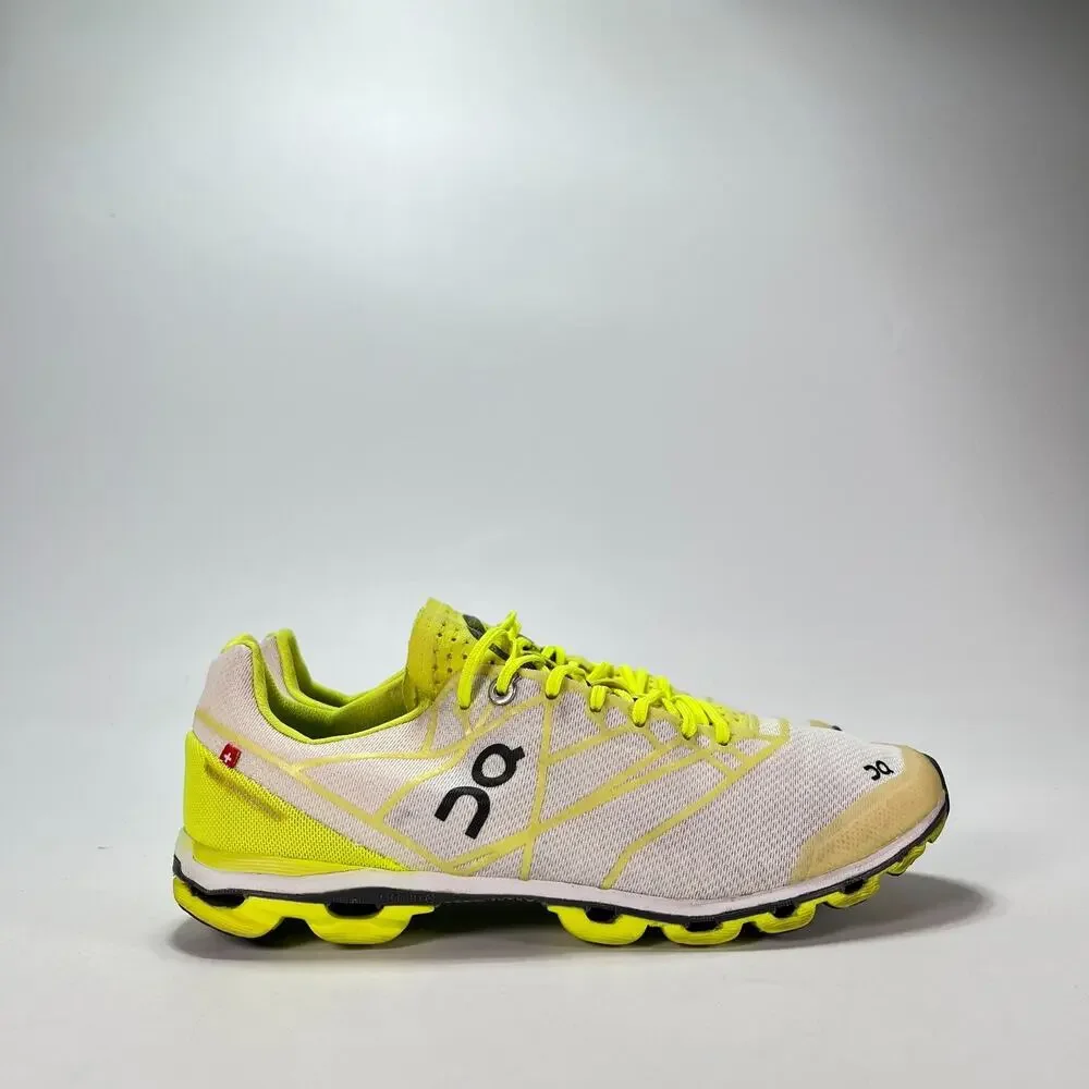 On Running Cloudflash Neon White Ultra Lightweight Road Racing Shoes Womens Sz 7